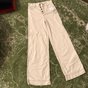 NWT Zara Ecru wide leg pants